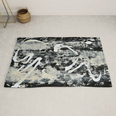 003: a vibrant abstract design in black and white by Alyssa Hamilton Art Rug
