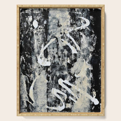 003: a vibrant abstract design in black and white by Alyssa Hamilton Art Serving Tray