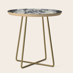003: a vibrant abstract design in black and white by Alyssa Hamilton Art Side Table