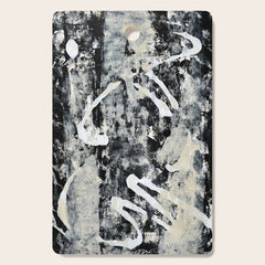 003: a vibrant abstract design in black and white by Alyssa Hamilton Art Cutting Board