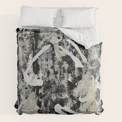 003: a vibrant abstract design in black and white by Alyssa Hamilton Art Comforter