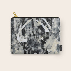 003: a vibrant abstract design in black and white by Alyssa Hamilton Art Carry All Pouch