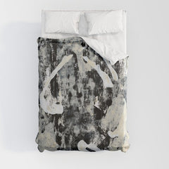 003: a vibrant abstract design in black and white by Alyssa Hamilton Art Duvet Cover