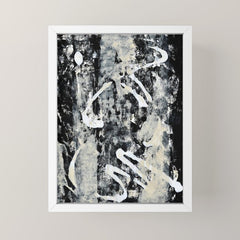 003: a vibrant abstract design in black and white by Alyssa Hamilton Art Mini Art Print