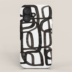 Writing On The Wall' Mid Century Modern Fun Abstract Shapes iPhone Case