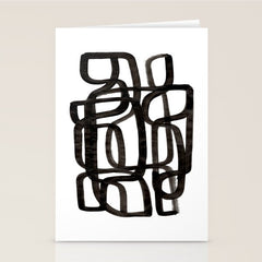 Writing On The Wall' Mid Century Modern Fun Abstract Shapes Stationery Card