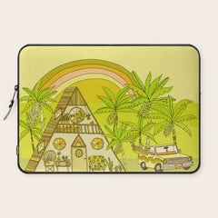 a frame simple living // banana pancakes // retro surf art by surfy birdy Laptop Sleeve