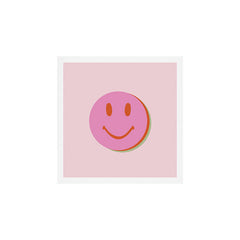 70s retro pink smiles pattern Art Print