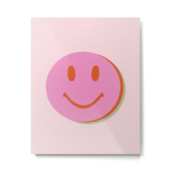 70s retro pink smiles pattern Metal Print