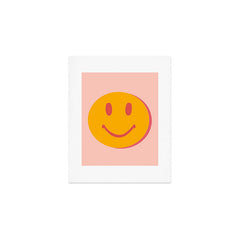 70s retro yellow smile face illustration Art Print
