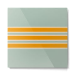 70s Style Mint Orange White Retro Stripes Pomona Metal Print
