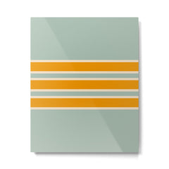 70s Style Mint Orange White Retro Stripes Pomona Metal Print