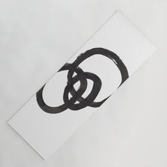 And I Op' Minimalist Ink Line Drawing Abstract Black Brush Strokes Modern Funky Maze by Ejaaz Haniff Yoga Mat