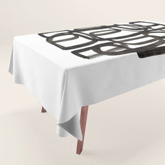 Writing On The Wall' Mid Century Modern Fun Abstract Shapes Tablecloth