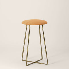 70s Style Golden Sunset Abstract Landscape Stool