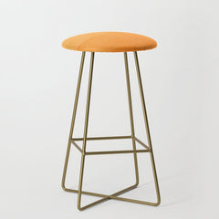 70s Style Golden Sunset Abstract Landscape Stool