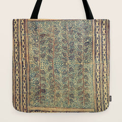 18th Century Indian Tree Textile Digital Art Painting Tote Bag