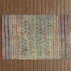 18th Century Indian Tree Textile Digital Art Painting Outdoor Rug