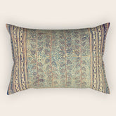 18th Century Indian Tree Textile Digital Art Painting Rectangular Pillow