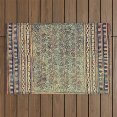 18th Century Indian Tree Textile Digital Art Painting Outdoor Rug