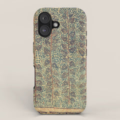 18th Century Indian Tree Textile Digital Art Painting iPhone Case