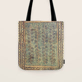 18th Century Indian Tree Textile Digital Art Painting Tote Bag