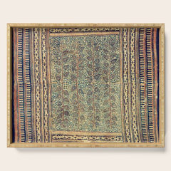 18th Century Indian Tree Textile Digital Art Painting Serving Tray
