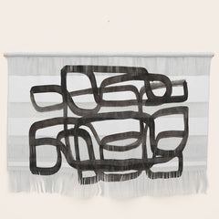Writing On The Wall' Mid Century Modern Fun Abstract Shapes Wall Hanging