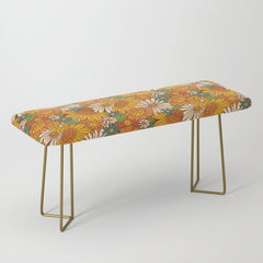70s Retro Floral Bench