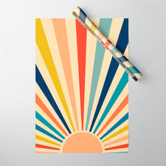 60s retro sun Wrapping Paper