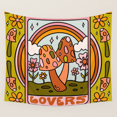 6. The Lovers Mushroom Wall Tapestry