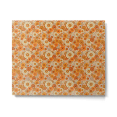 70s retro vintage daisies, flowers, orange, peach Metal Print