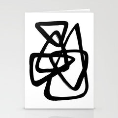A Family Of Five White Background Stationery Card