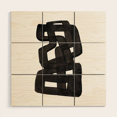 Boulder' Mid Century Modern Fun Abstract Shapes Wood Wall Art
