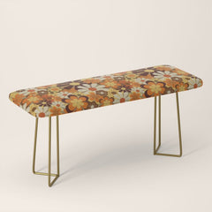 70's Floral Prints, Retro Art Bench