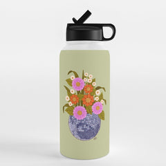1970s Disco Ball Flower Pot Water Bottle