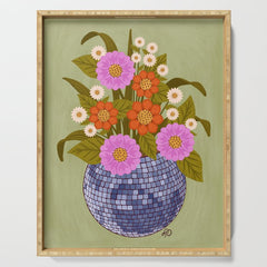 1970s Disco Ball Flower Pot Serving Tray