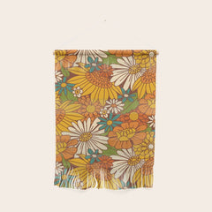 70s Retro Floral Wall Hanging