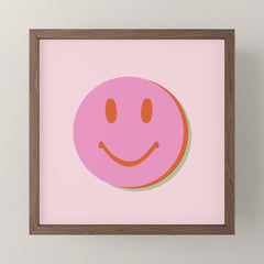 70s retro pink smiles pattern Mini Art Print