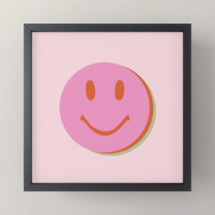 70s retro pink smiles pattern Mini Art Print