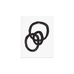 And I Op' Minimalist Ink Line Drawing Abstract Black Brush Strokes Modern Funky Maze by Ejaaz Haniff Art Print
