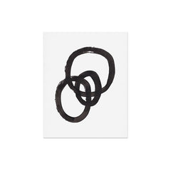 And I Op' Minimalist Ink Line Drawing Abstract Black Brush Strokes Modern Funky Maze by Ejaaz Haniff Art Print