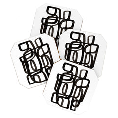 Writing On The Wall' Mid Century Modern Fun Abstract Shapes Coaster