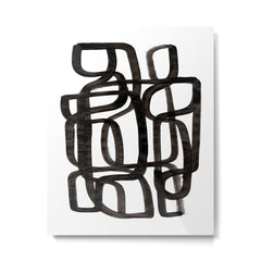 Writing On The Wall' Mid Century Modern Fun Abstract Shapes Metal Print