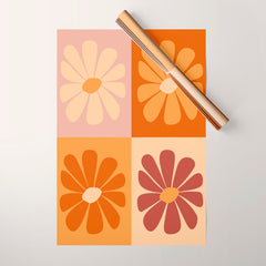70's Daisy Bloom Wrapping Paper