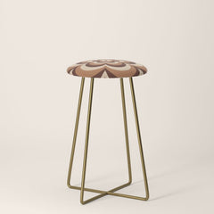 70s Retro Flower Power in Coffee Brown Stool