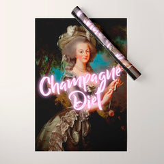 Champagne Diet' Marie Antoinette Wrapping Paper