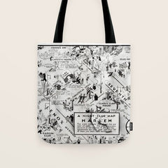 1932 Night-Club Map of Harlem, NY Centerfold from Manhattan Weekly by Elmer Simms Campbell Tote Bag