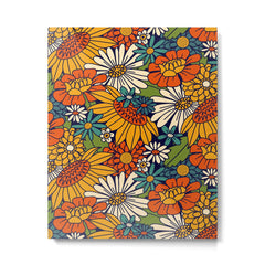 70s Retro Floral - Bold Metal Print