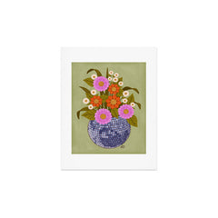 1970s Disco Ball Flower Pot Art Print